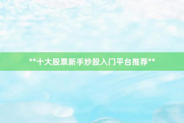 **十大股票新手炒股入门平台推荐**