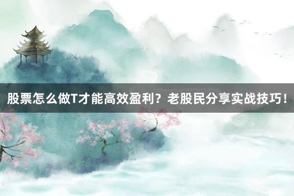 股票怎么做T才能高效盈利？老股民分享实战技巧！