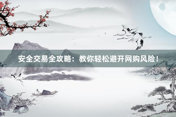 安全交易全攻略:教你轻松避开网购风险!