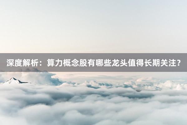 深度解析：算力概念股有哪些龙头值得长期关注？