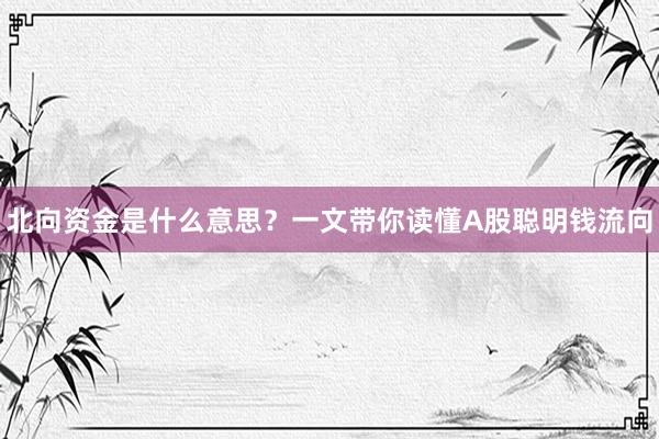 北向资金是什么意思？一文带你读懂A股聪明钱流向